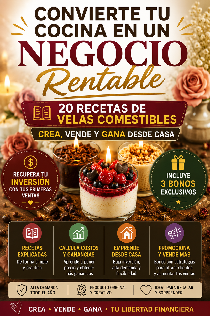 Recetas de velas comestibles: crea, vende y gana desde casa
